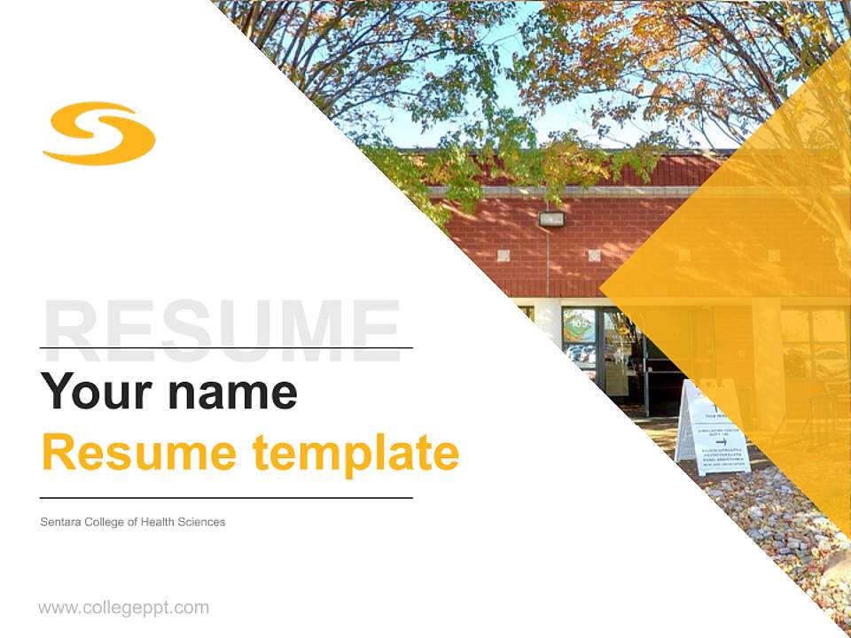 Sentara College of Health Sciences Resume PPT Template4:3 ratio PPT effect preview image5