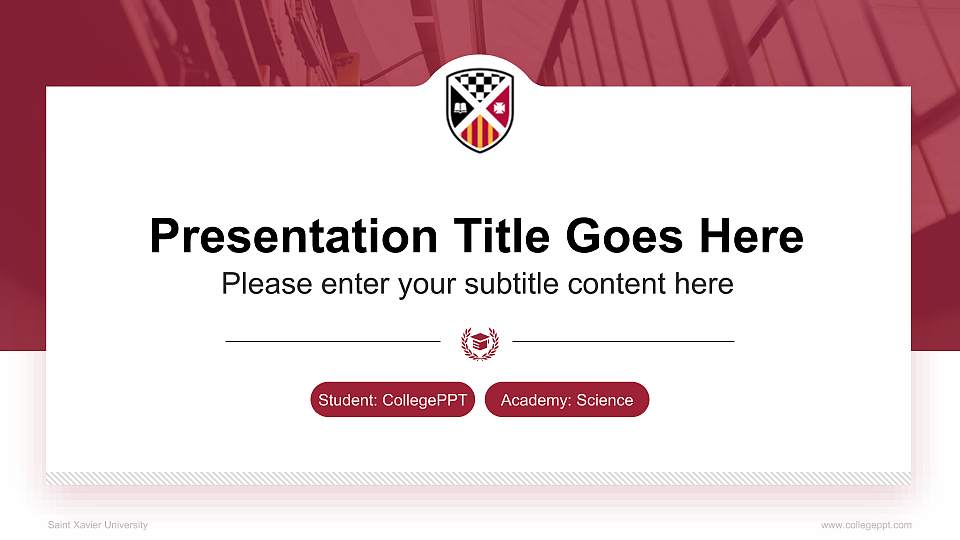 Saint Xavier University National Scholarship Defense PPT Template16:9 ratio PPT effect preview image