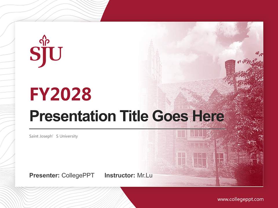 Saint Joseph’S University Academic Presentation/Research Findings Report PPT Template4:3 ratio PPT effect preview image5