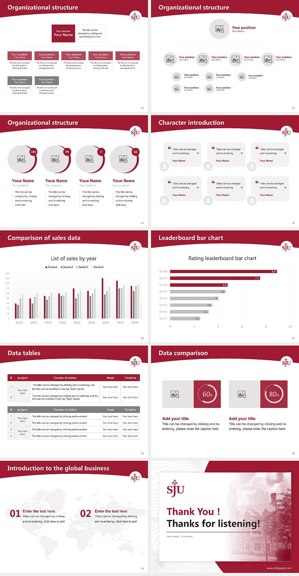 Saint Joseph’S University Academic Presentation/Research Findings Report PPT Template4:3 ratio PPT effect preview image4
