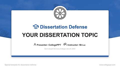 Saint Joseph Seminary College Graduation Thesis Defense PPT Template