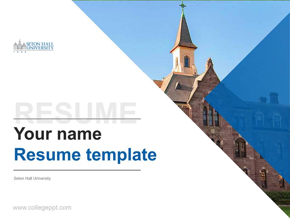 Seton Hall University Resume PPT Template4:3 ratio PPT effect preview image5