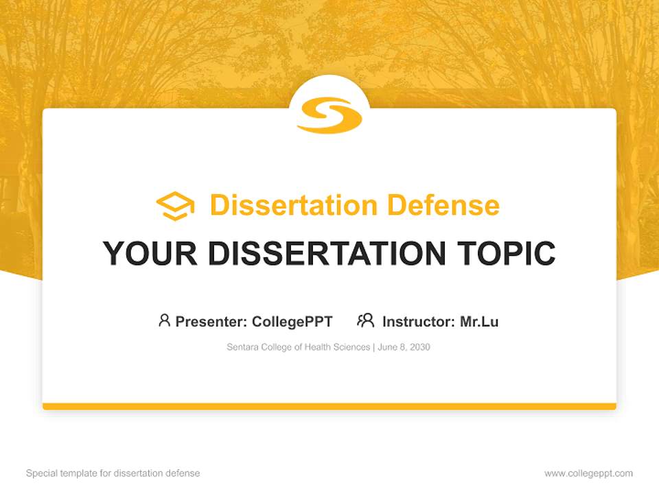 Sentara College of Health Sciences Graduation Thesis Defense PPT Template4:3 ratio PPT effect preview image7