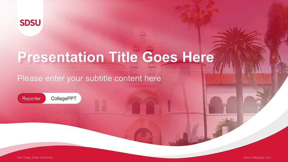 San Diego State University Lecture Sharing and Networking Event PPT Template16:9 ratio PPT effect preview image