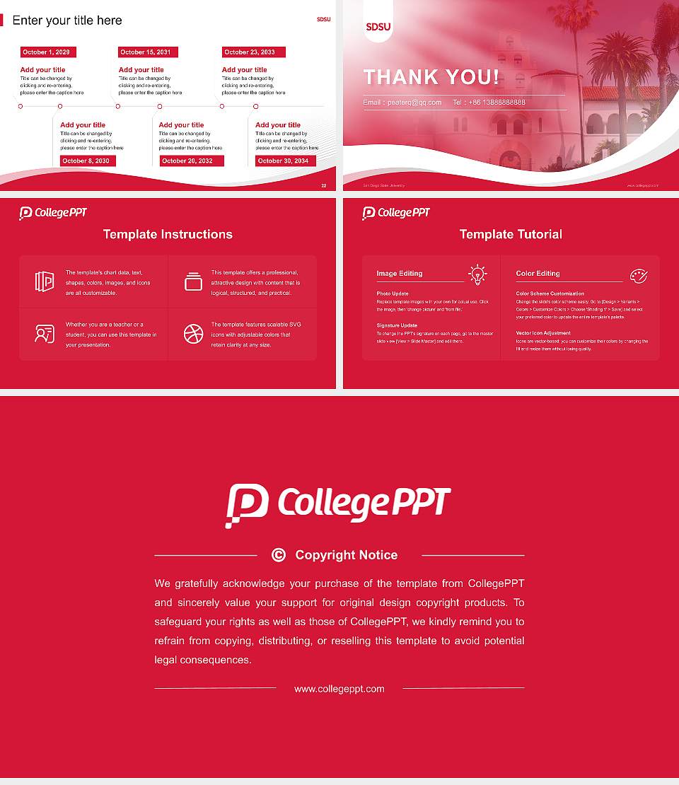 San Diego State University Lecture Sharing and Networking Event PPT Template16:9 ratio PPT effect preview image4