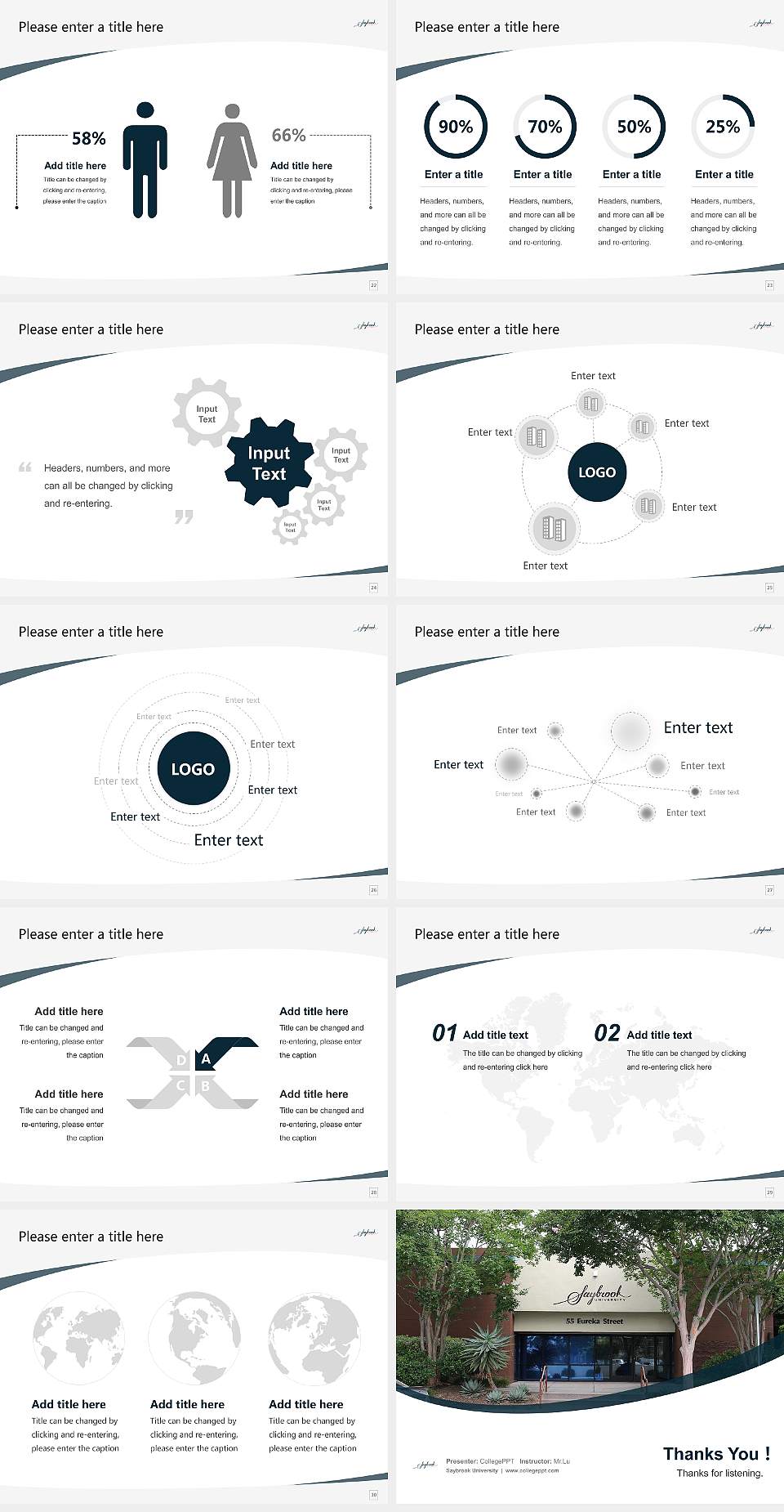 Saybrook University Course/Courseware Creation PPT Template4:3 ratio PPT effect preview image4