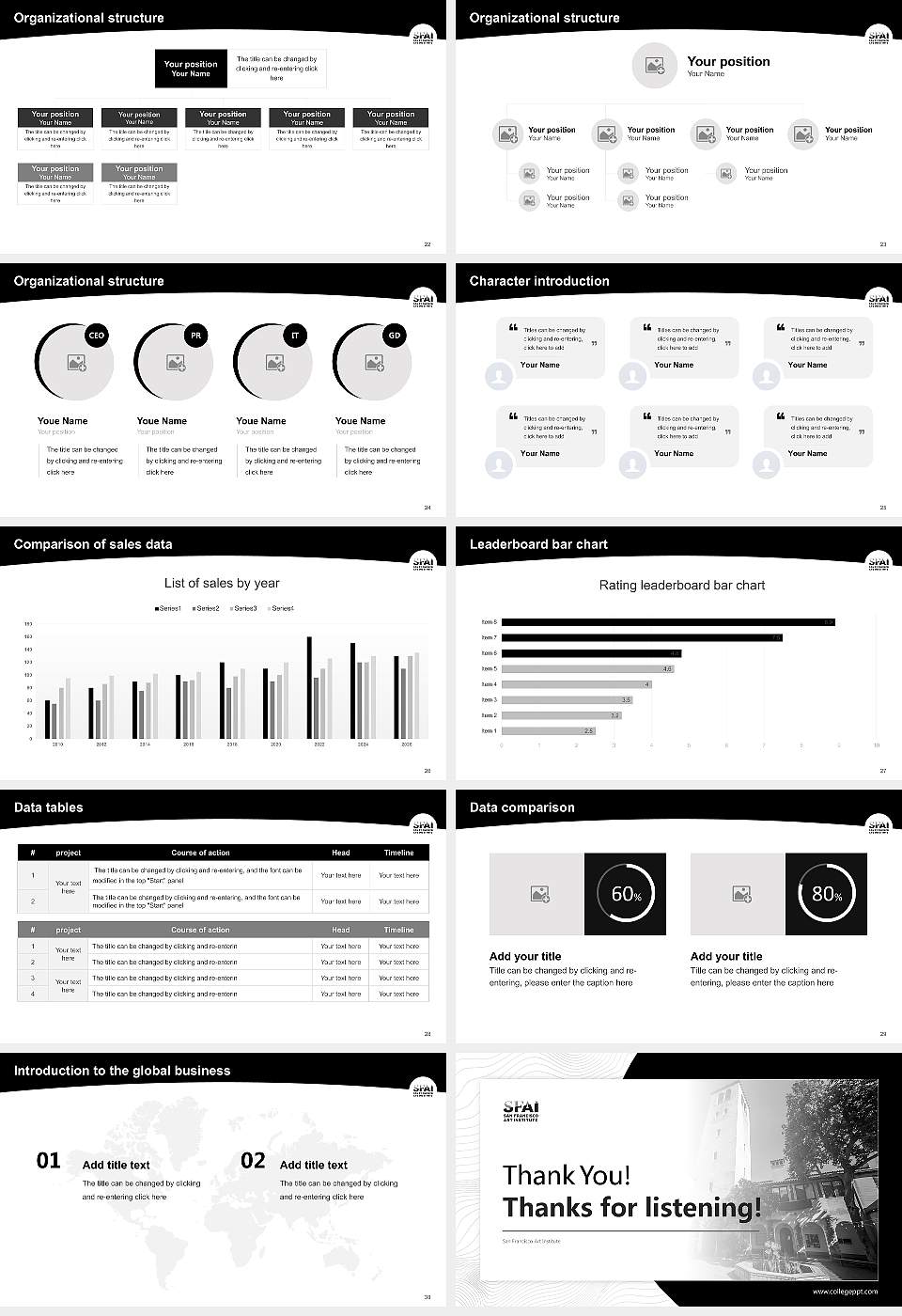 San Francisco Art Institute Academic Presentation/Research Findings Report PPT Template16:9 ratio PPT effect preview image4