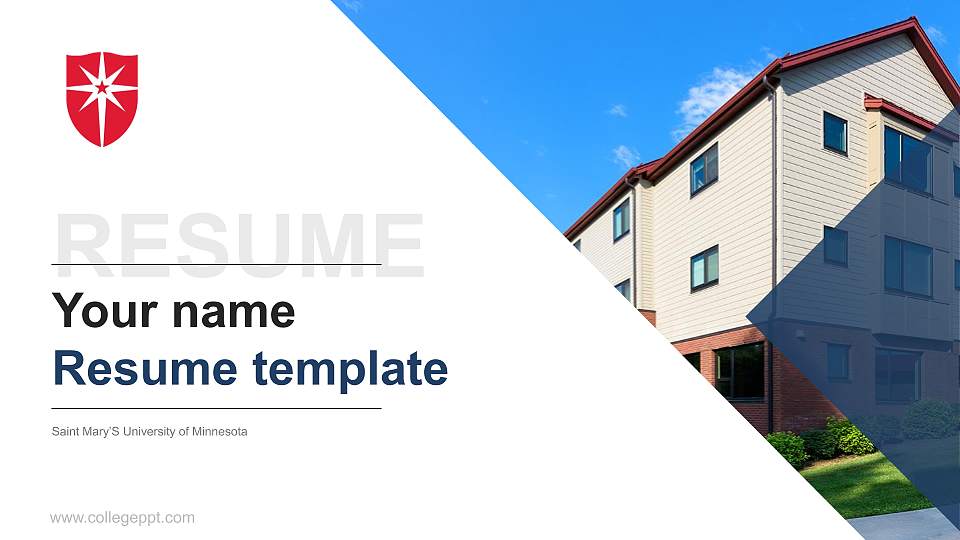 Saint Mary’S University of Minnesota Resume PPT Template16:9 ratio PPT effect preview image