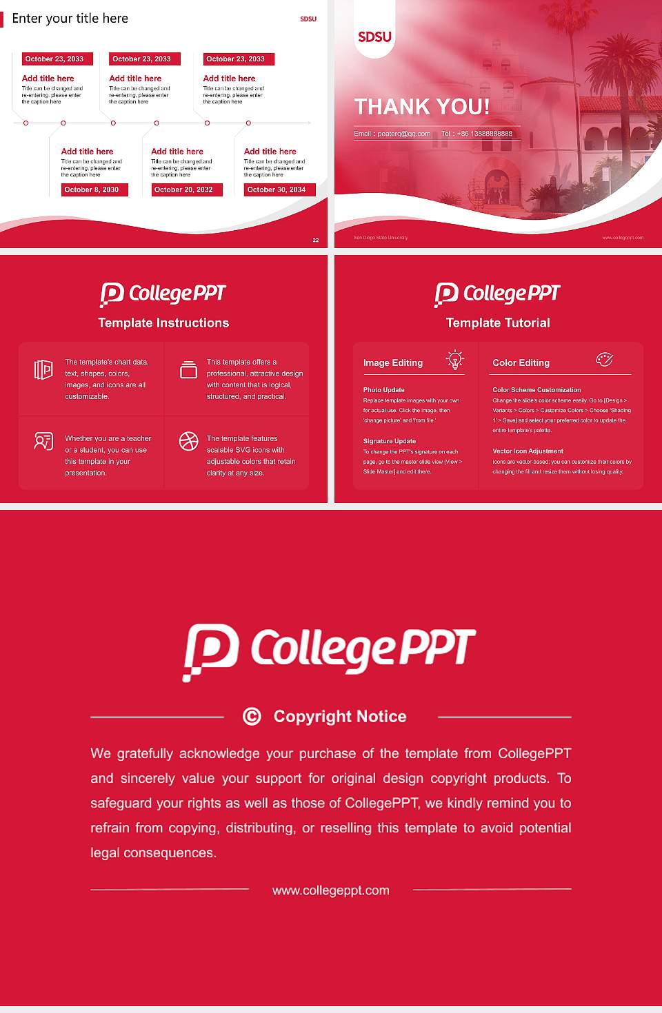 San Diego State University Lecture Sharing and Networking Event PPT Template4:3 ratio PPT effect preview image4