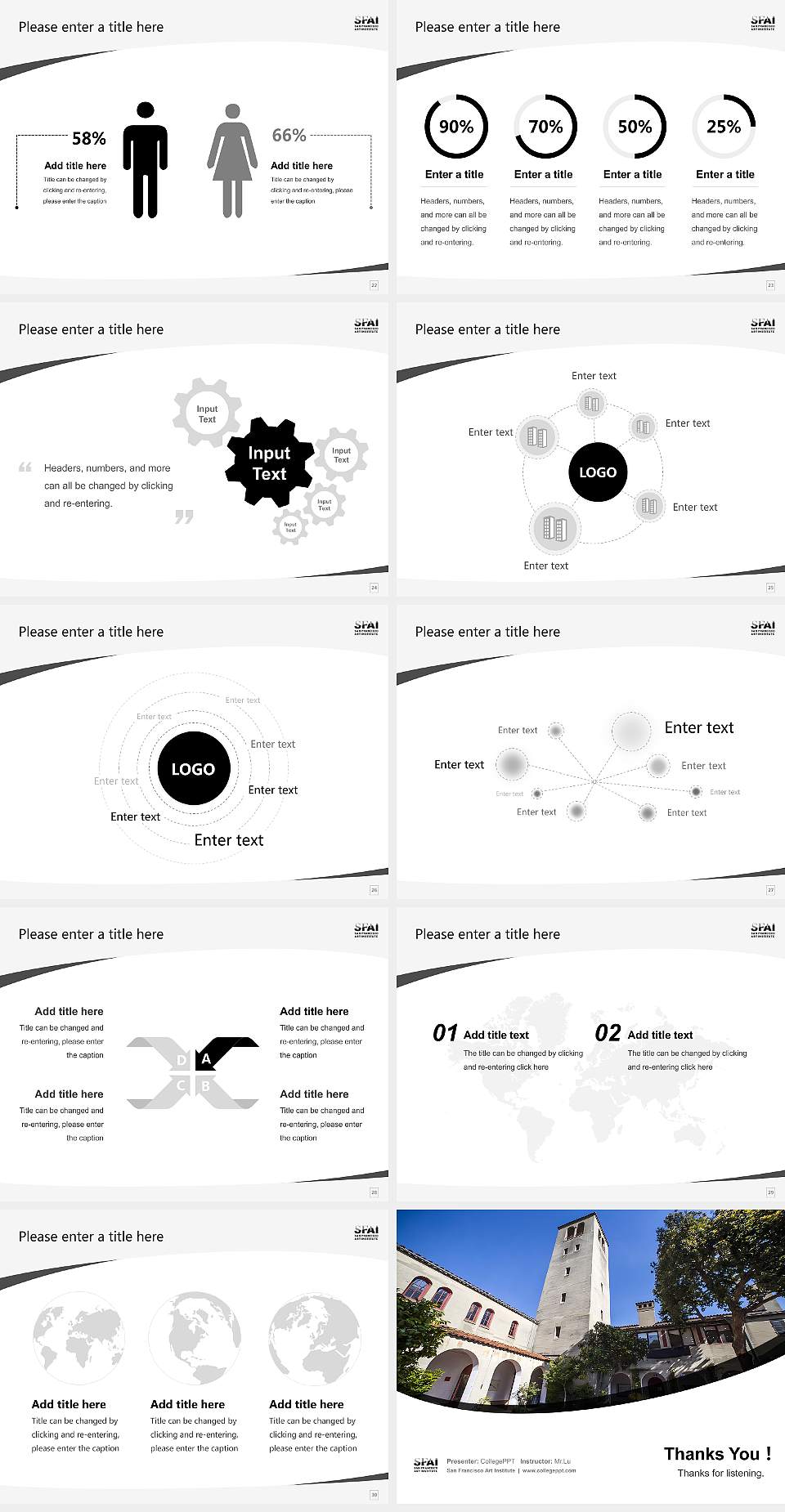 San Francisco Art Institute Course/Courseware Creation PPT Template4:3 ratio PPT effect preview image4