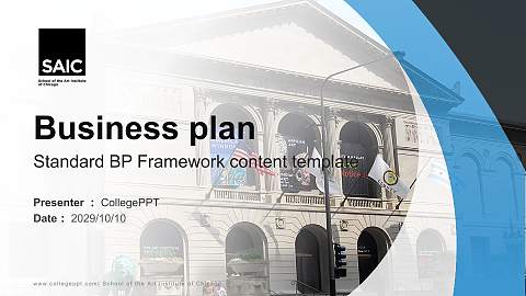 School of the Art Institute of Chicago Competition/Entrepreneurship Contest PPT Template