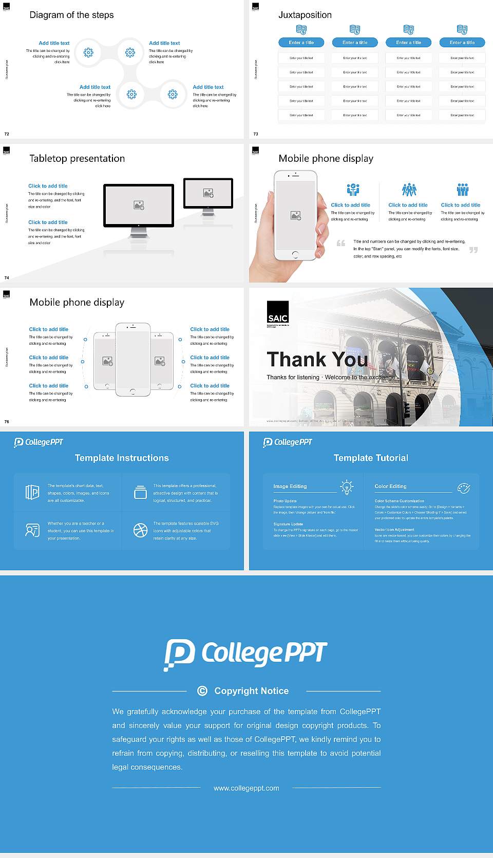 School of the Art Institute of Chicago Competition/Entrepreneurship Contest PPT Template16:9 ratio PPT effect preview image9