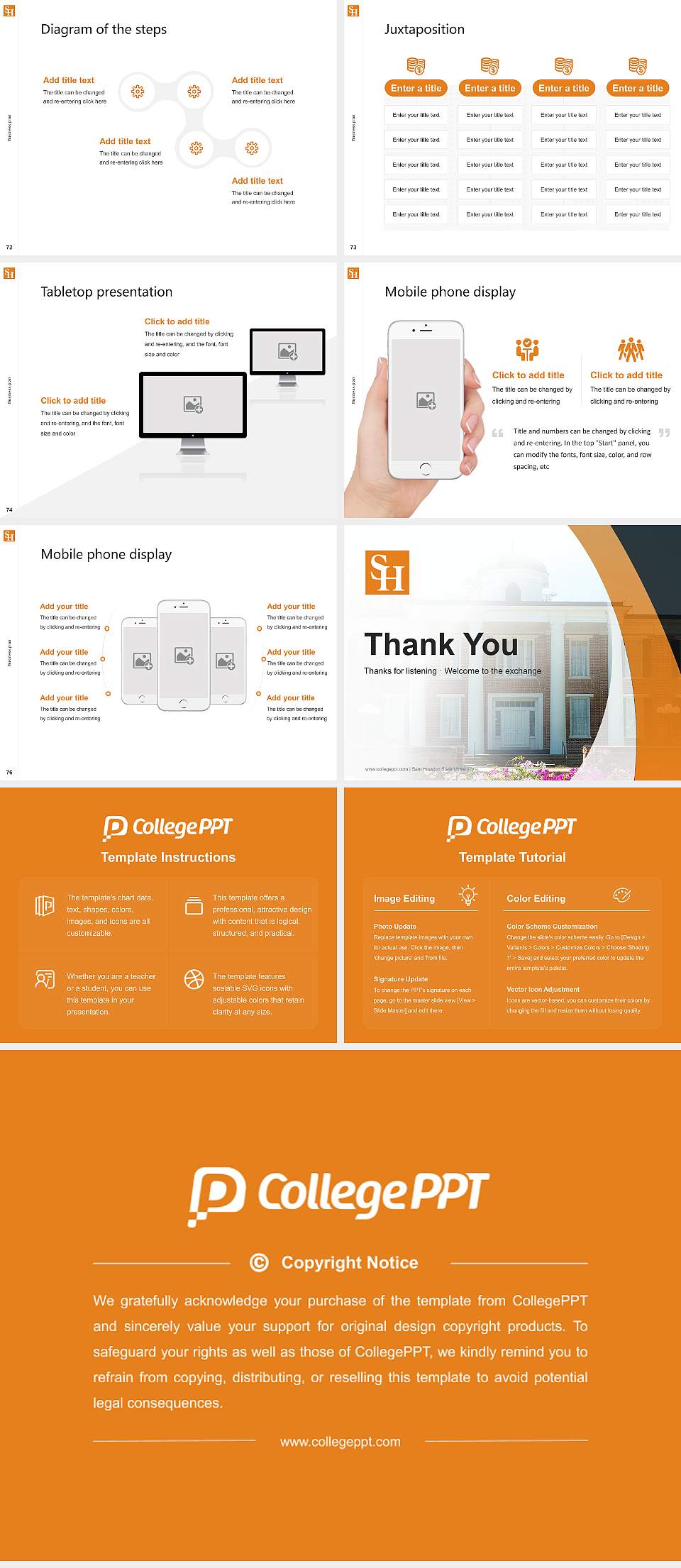 Sam Houston State University Competition/Entrepreneurship Contest PPT Template4:3 ratio PPT effect preview image9