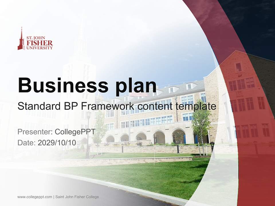 Saint John Fisher College Competition/Entrepreneurship Contest PPT Template4:3 ratio PPT effect preview image9