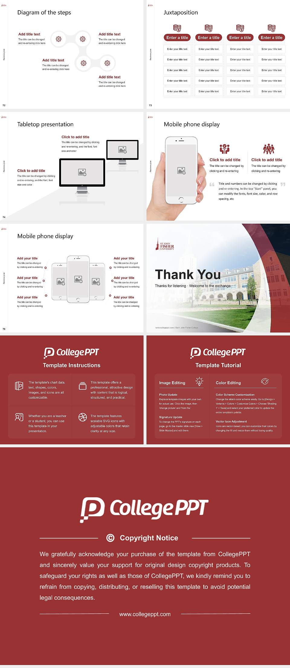 Saint John Fisher College Competition/Entrepreneurship Contest PPT Template4:3 ratio PPT effect preview image9