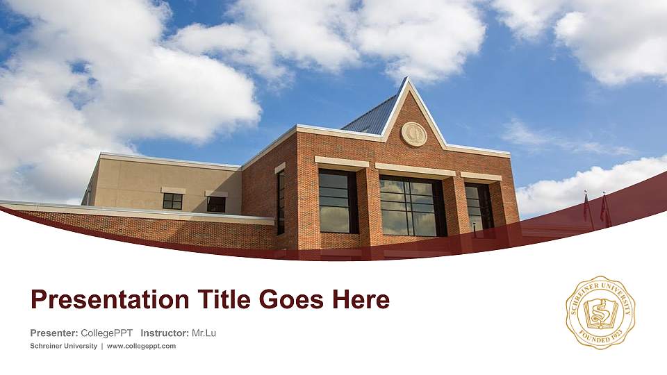 Schreiner University Course/Courseware Creation PPT Template16:9 ratio PPT effect preview image