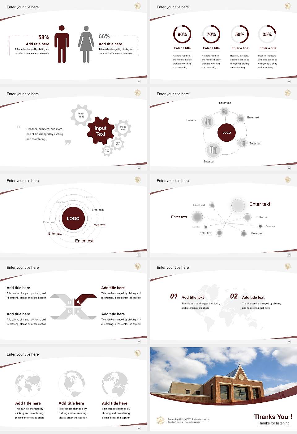 Schreiner University Course/Courseware Creation PPT Template16:9 ratio PPT effect preview image4