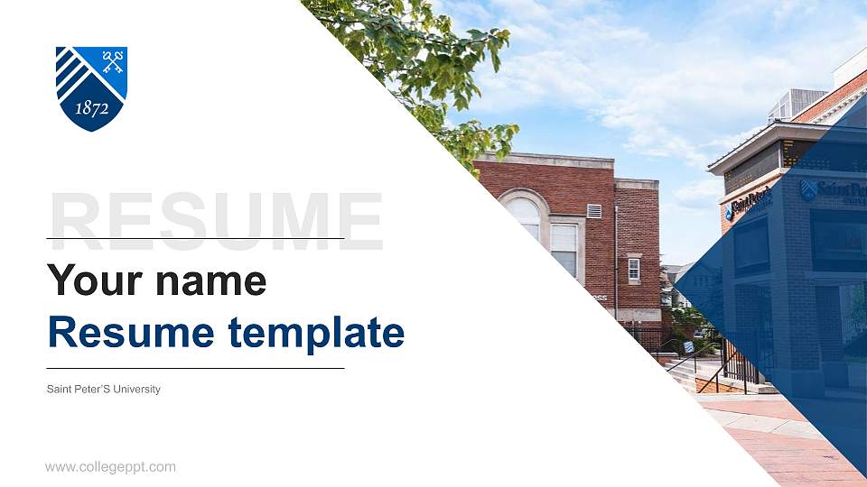 Saint Peter’S University Resume PPT Template16:9 ratio PPT effect preview image