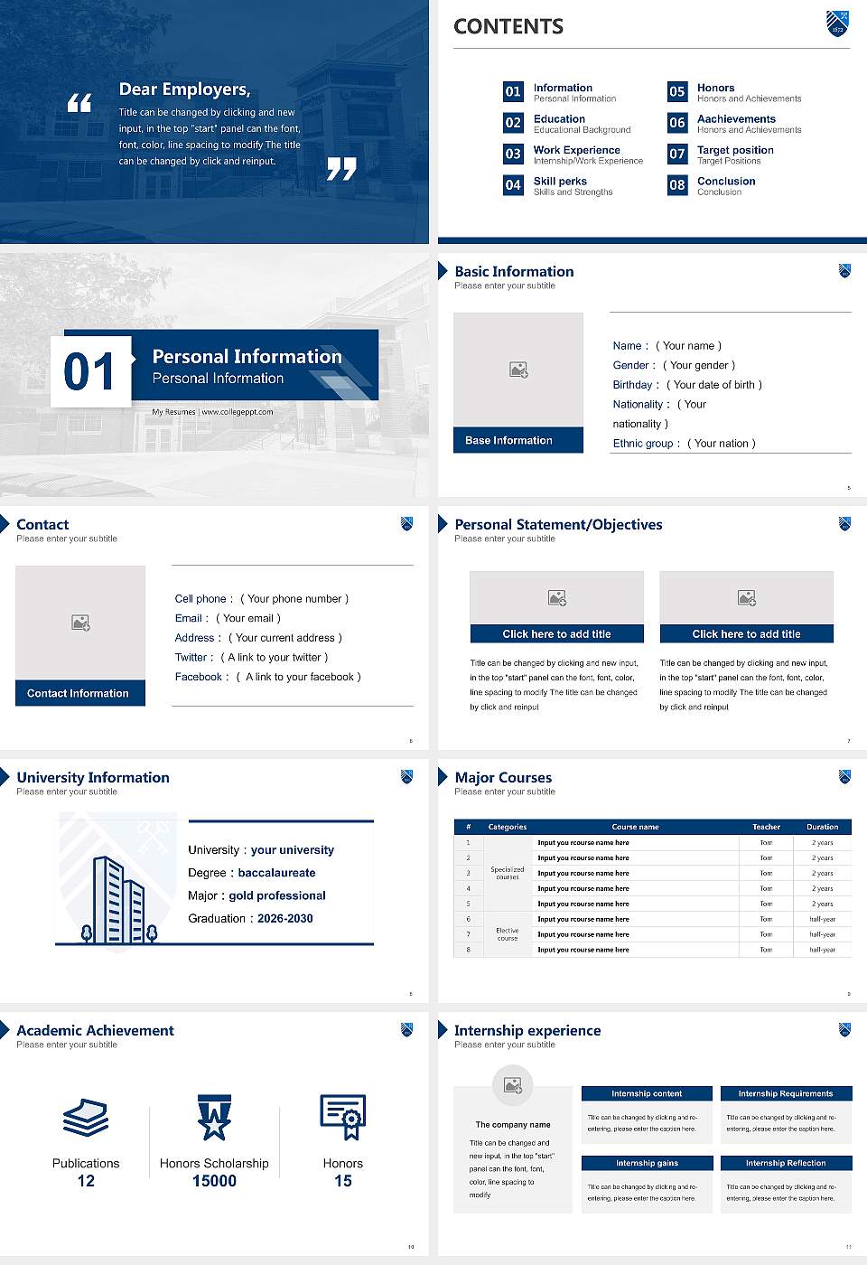 Saint Peter’S University Resume PPT Template16:9 ratio PPT effect preview image2