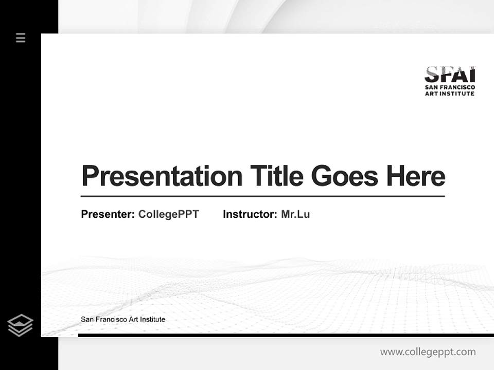 San Francisco Art Institute Thesis Proposal/Graduation Defense PPT Template4:3 ratio PPT effect preview image5