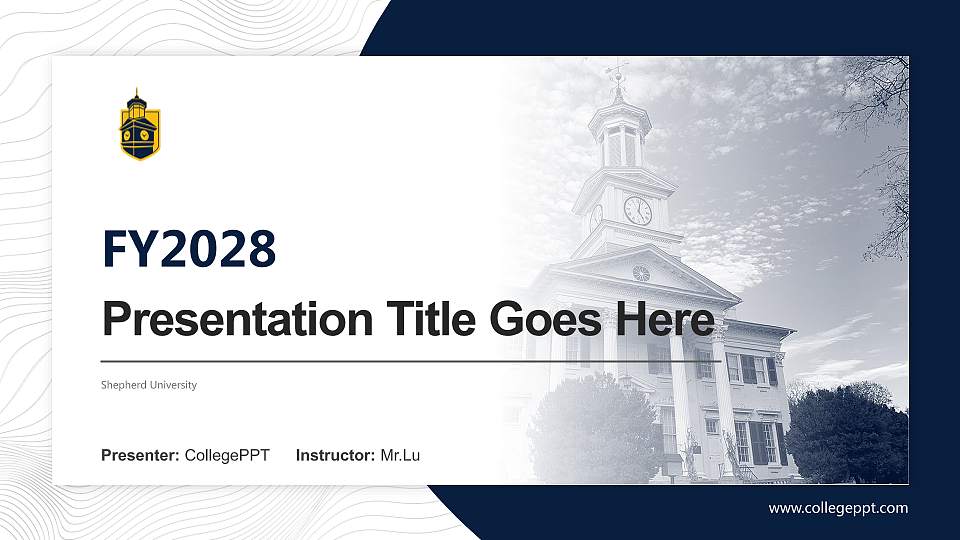Shepherd University Academic Presentation/Research Findings Report PPT Template16:9 ratio PPT effect preview image
