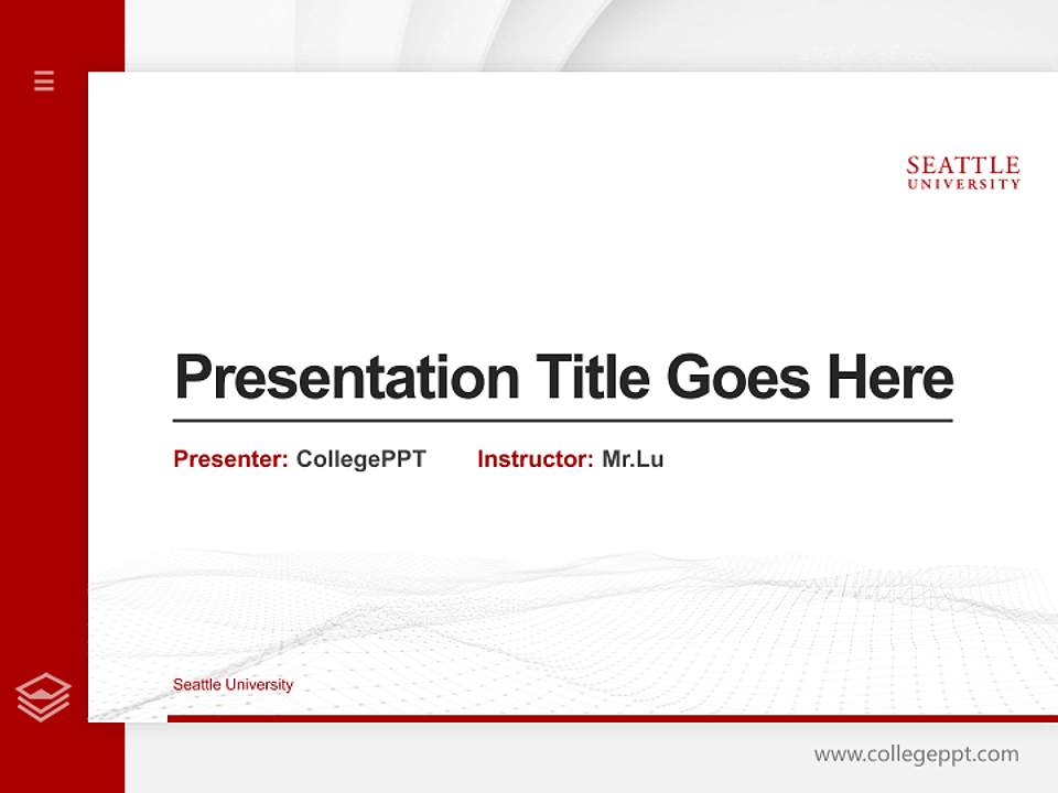 Seattle University Thesis Proposal/Graduation Defense PPT Template4:3 ratio PPT effect preview image5