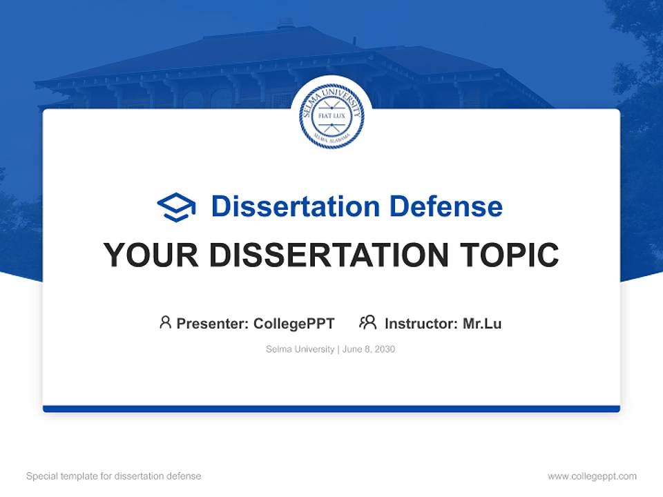 Selma University Graduation Thesis Defense PPT Template4:3 ratio PPT effect preview image7