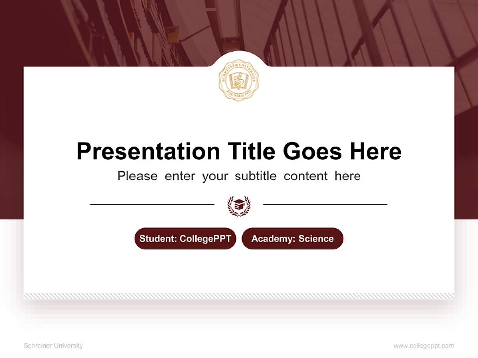 Schreiner University National Scholarship Defense PPT Template4:3 ratio PPT effect preview image4