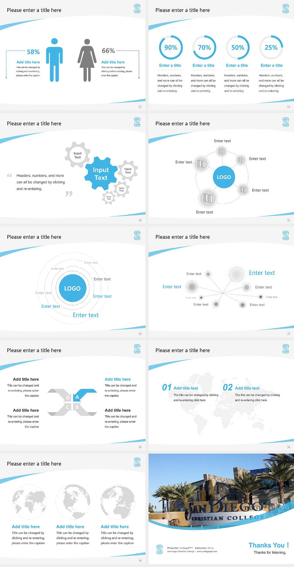 San Diego Christian College Course/Courseware Creation PPT Template4:3 ratio PPT effect preview image4