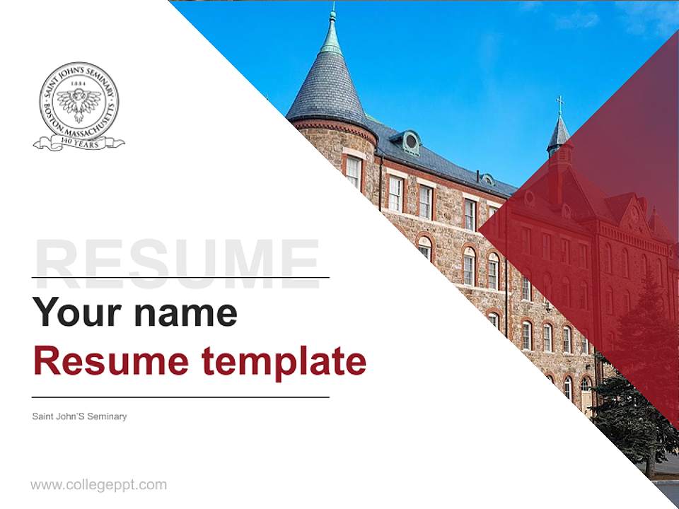 Saint John’S Seminary Resume PPT Template4:3 ratio PPT effect preview image5