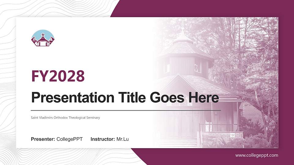 Saint Vladimirs Orthodox Theological Seminary Academic Presentation/Research Findings Report PPT Template16:9 ratio PPT effect preview image