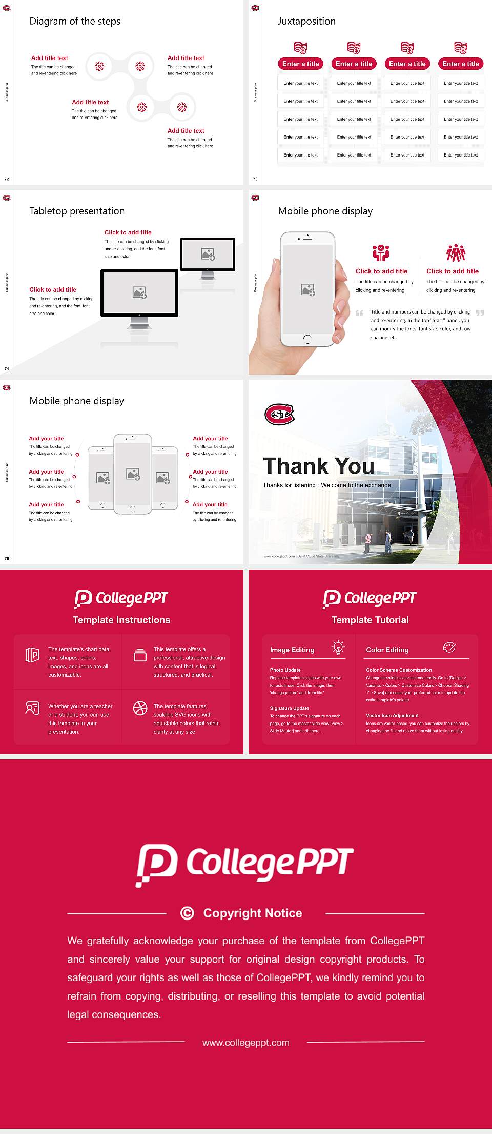 Saint Cloud State University Competition/Entrepreneurship Contest PPT Template4:3 ratio PPT effect preview image9