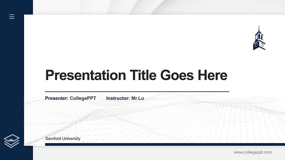 Samford University Thesis Proposal/Graduation Defense PPT Template16:9 ratio PPT effect preview image