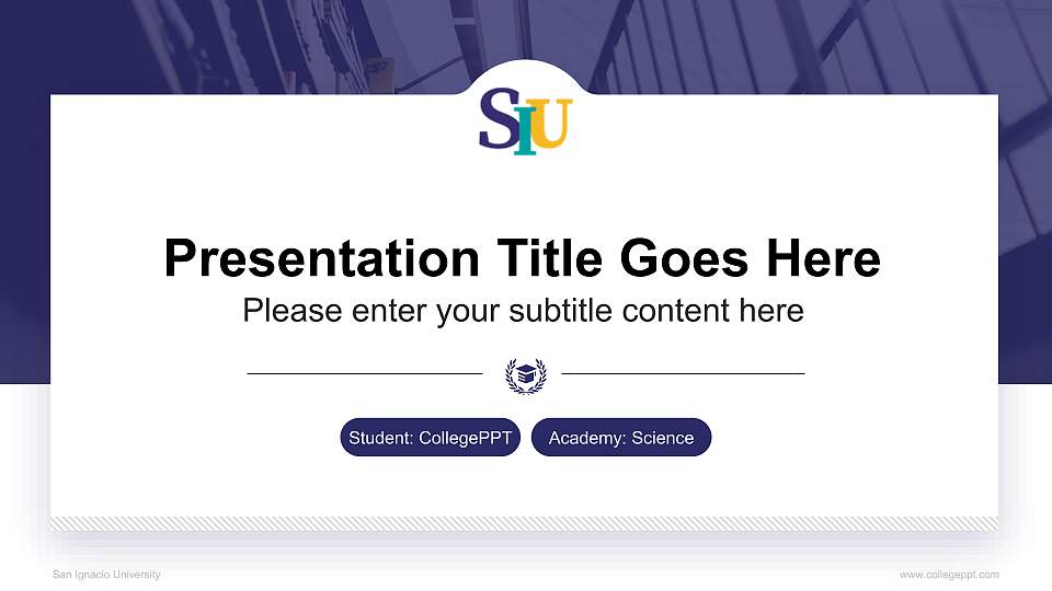 San Ignacio University National Scholarship Defense PPT Template16:9 ratio PPT effect preview image