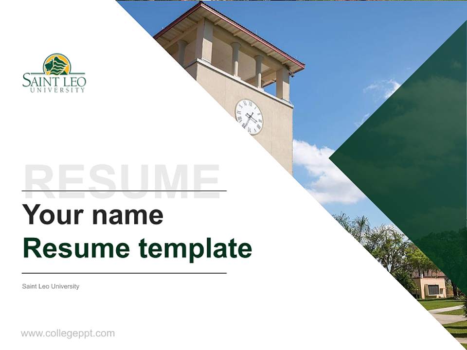 Saint Leo University Resume PPT Template4:3 ratio PPT effect preview image5