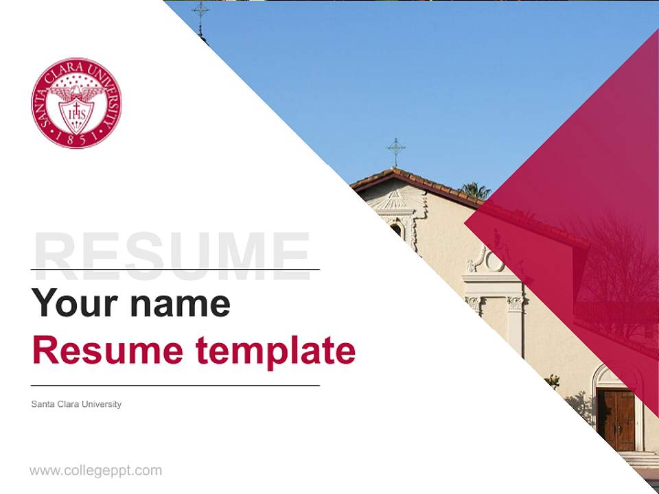 Santa Clara University Resume PPT Template4:3 ratio PPT effect preview image5