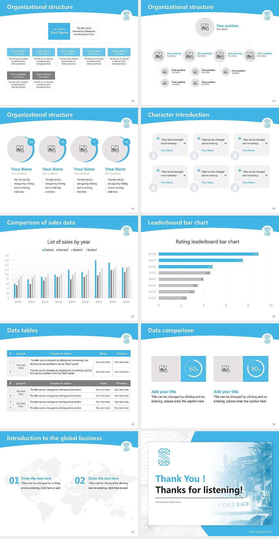 San Diego Christian College Academic Presentation/Research Findings Report PPT Template4:3 ratio PPT effect preview image4