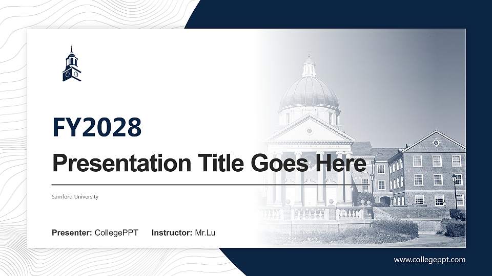 Samford University Academic Presentation/Research Findings Report PPT Template16:9 ratio PPT effect preview image