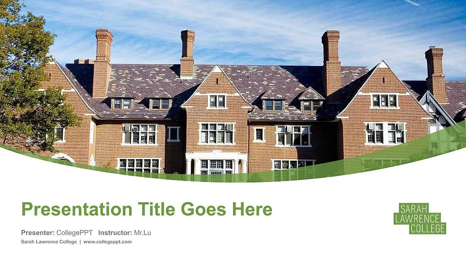 Sarah Lawrence College Course/Courseware Creation PPT Template16:9 ratio PPT effect preview image