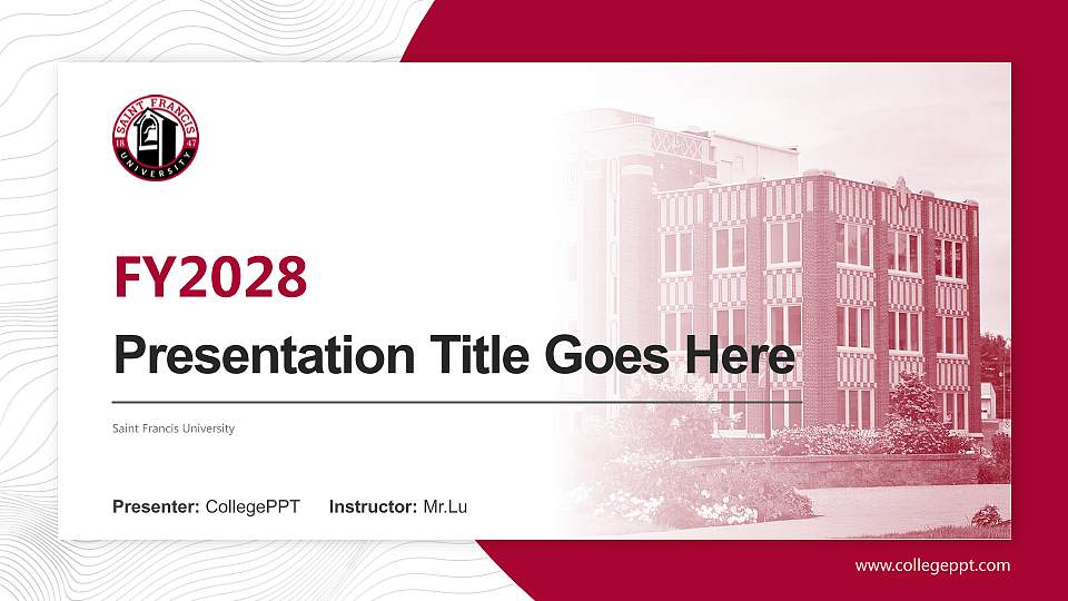 Saint Francis University Academic Presentation/Research Findings Report PPT Template16:9 ratio PPT effect preview image