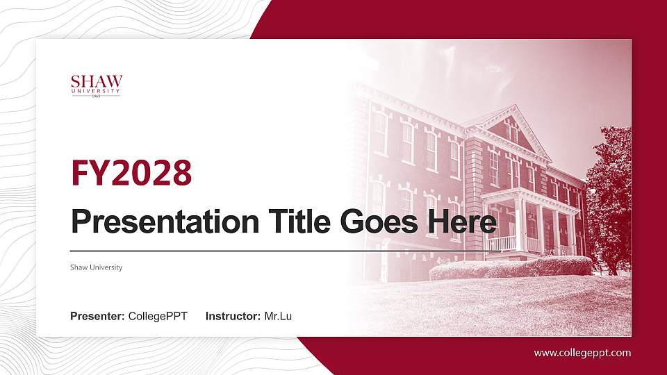 Shaw University Academic Presentation/Research Findings Report PPT Template16:9 ratio PPT effect preview image