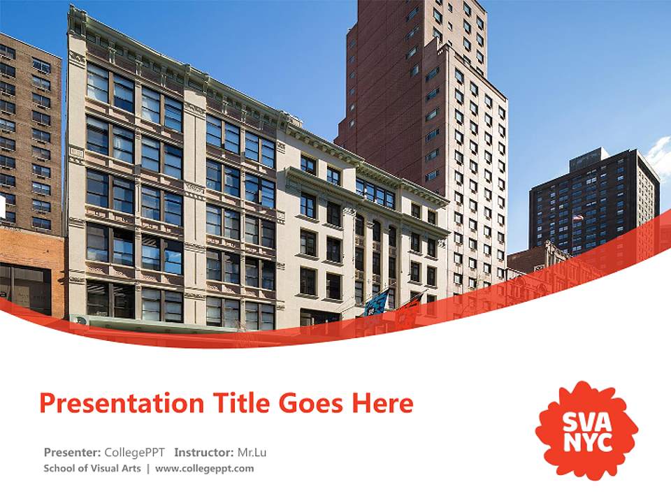 School of Visual Arts Course/Courseware Creation PPT Template4:3 ratio PPT effect preview image5