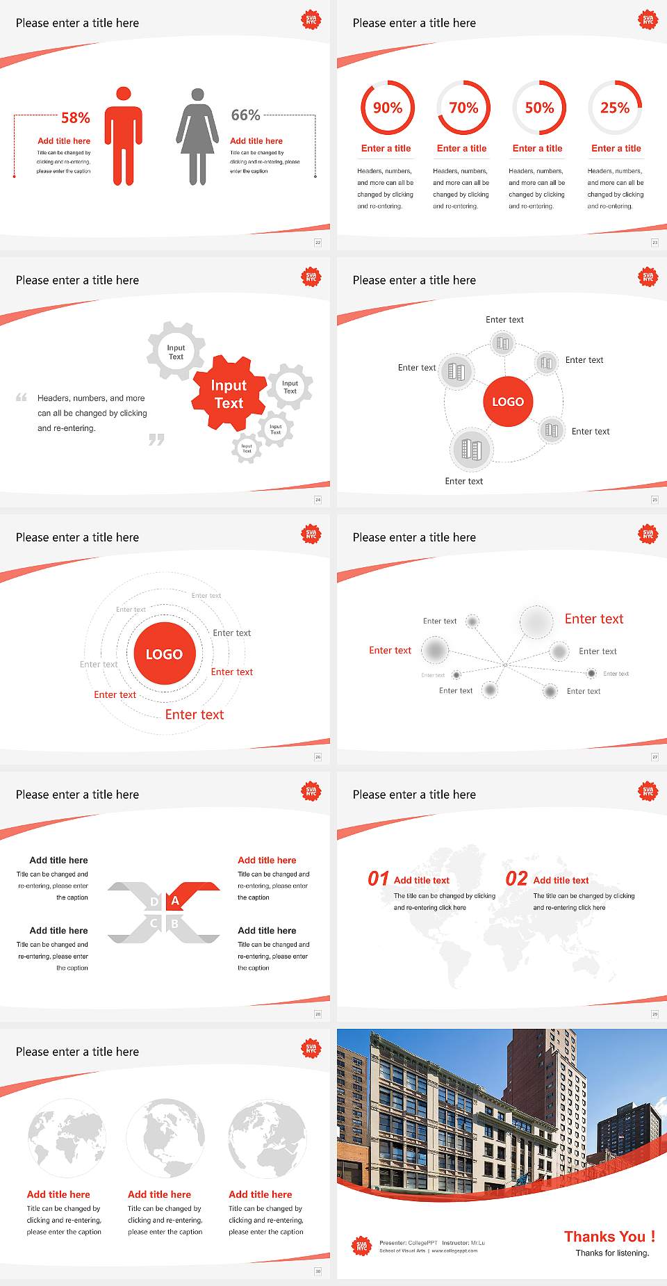 School of Visual Arts Course/Courseware Creation PPT Template4:3 ratio PPT effect preview image4