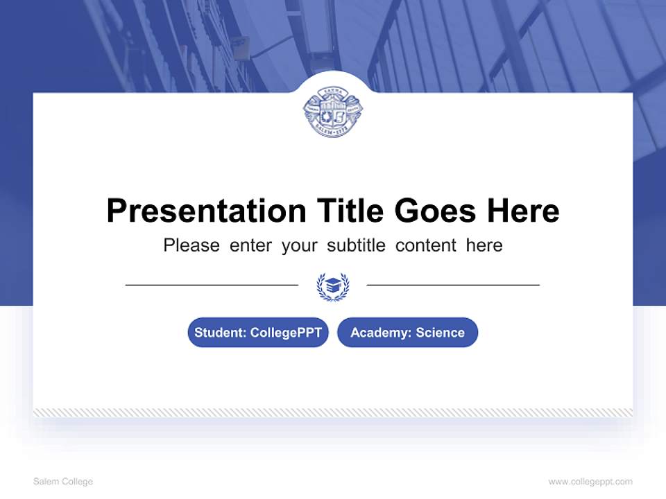 Salem College National Scholarship Defense PPT Template4:3 ratio PPT effect preview image4