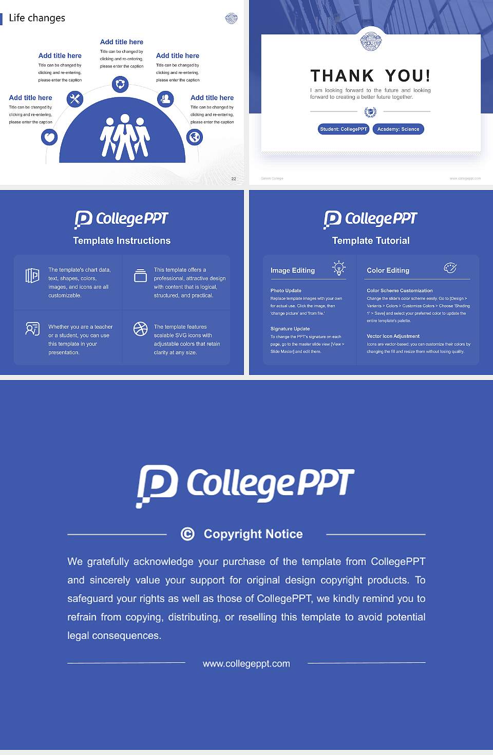 Salem College National Scholarship Defense PPT Template4:3 ratio PPT effect preview image4