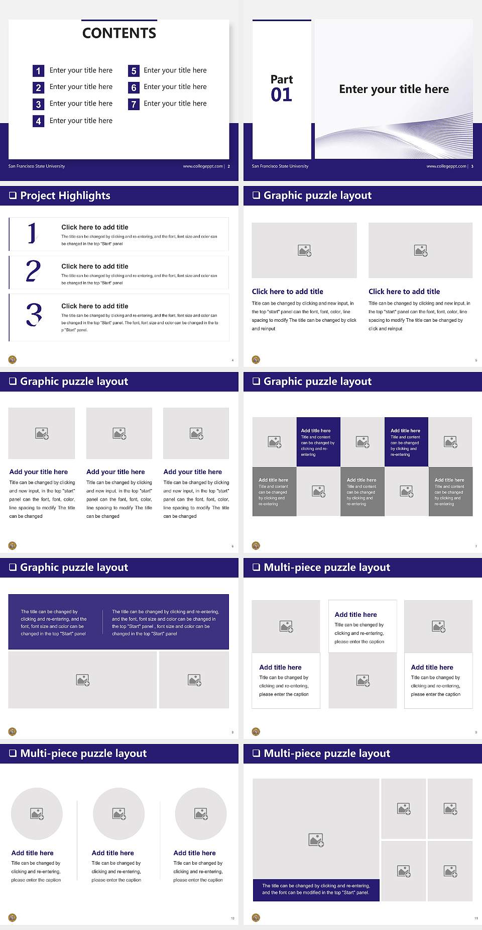 San Francisco State University General Purpose PPT Template4:3 ratio PPT effect preview image2