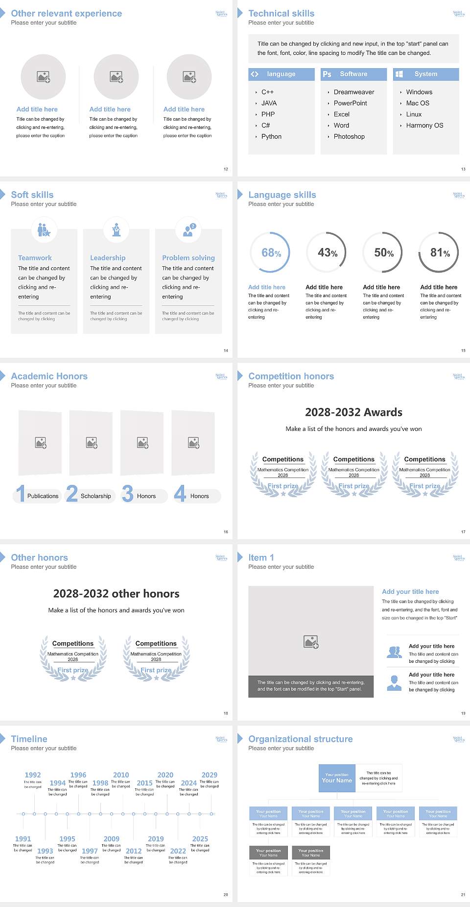 Saint Mary’s School (Raleigh, North Carolina) Resume PPT Template4:3 ratio PPT effect preview image3