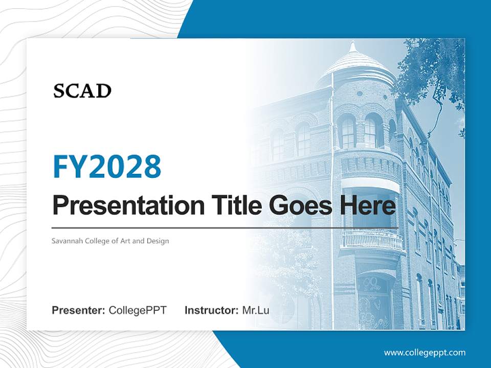 Savannah College of Art and Design Academic Presentation/Research Findings Report PPT Template4:3 ratio PPT effect preview image5