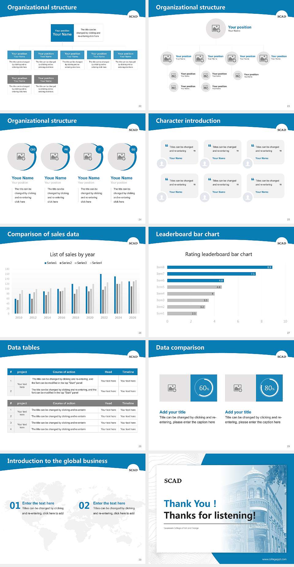 Savannah College of Art and Design Academic Presentation/Research Findings Report PPT Template4:3 ratio PPT effect preview image4