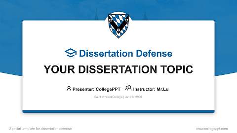 Saint Vincent College Graduation Thesis Defense PPT Template